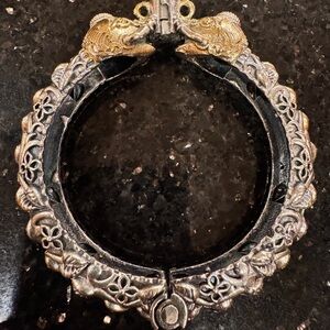 Designer Ornate Gold & Silver elephant screw open 2.4” (inside diameter) Bangle
